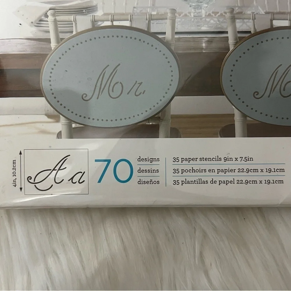 Martha Stewart Paper Cursive Alphabet Lettering Stencils DIY Wedding Event New